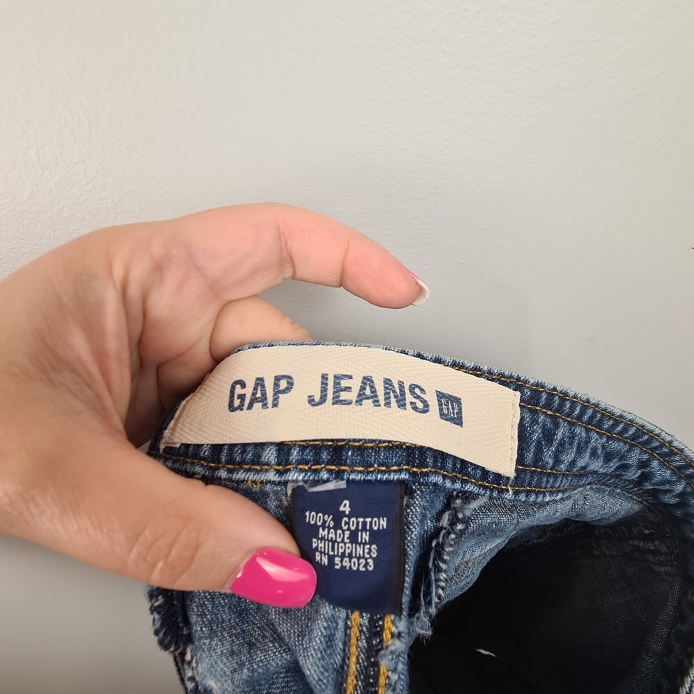 Gap Vintage Y2K Blue Denim Utility Cargo Shorts Womens 4 Drawstring Mid Rise - Picture 6 of 7